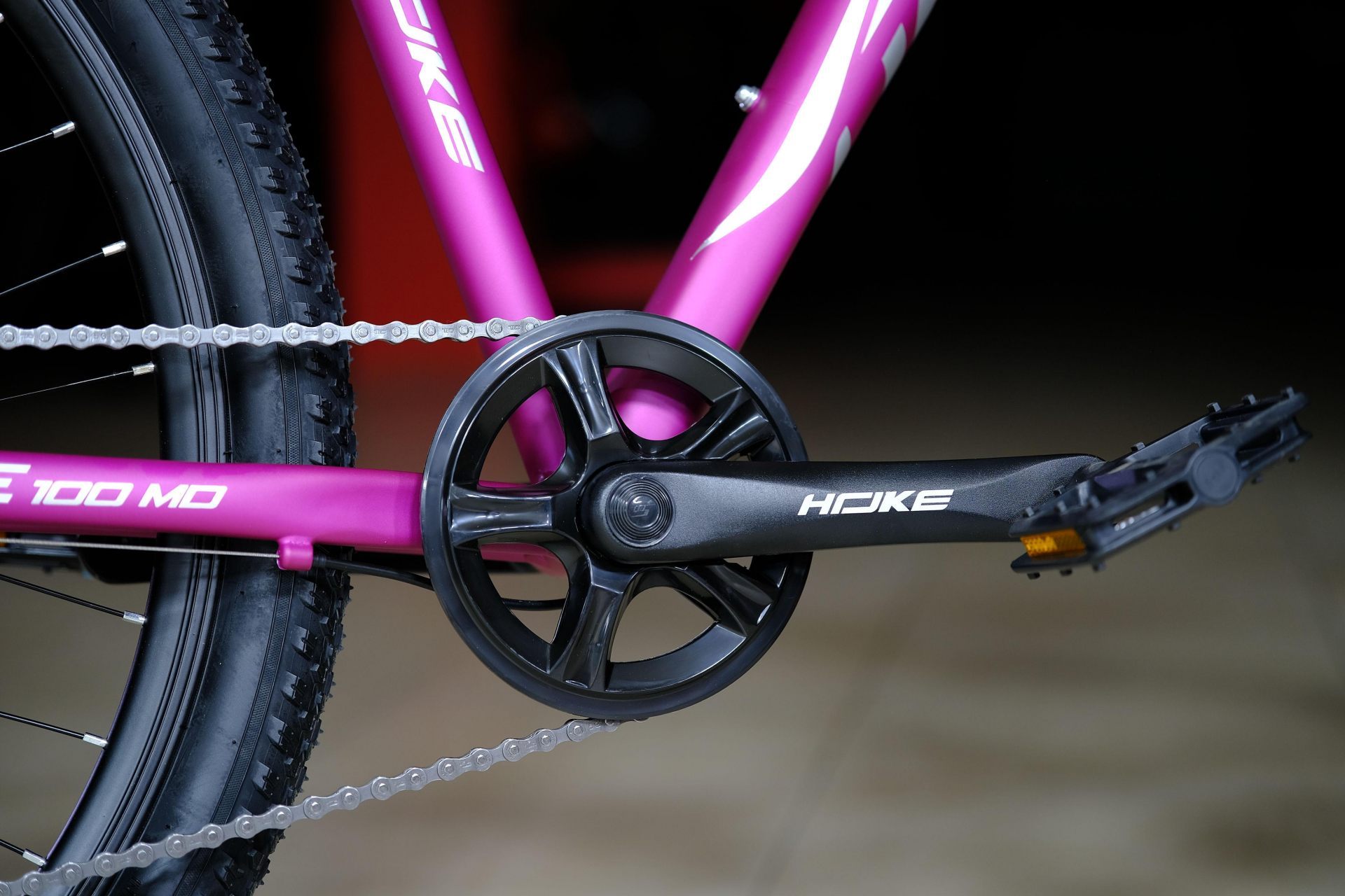 Система (шатун) алюминий 36T под квадрат
 HOKE Jade 100 MD матовый фиолетовый-белый 17